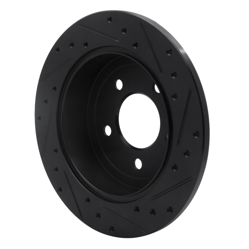 Chrysler Town & Country Brake Rotor (1) - Rear Left - R1 Concepts - Drilled & Slotted - Black - `97-`07